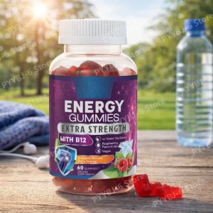 Daily Vitamin B12 Gummies Green Tea Extract Berry Flavor  Non-GMO